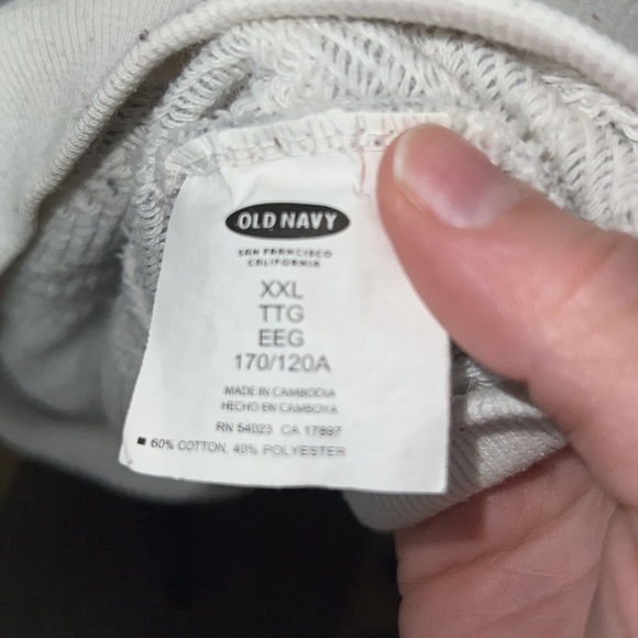 Old navy white and gray striped cowlneck pullover sweatshirt - Picture 5 of 6